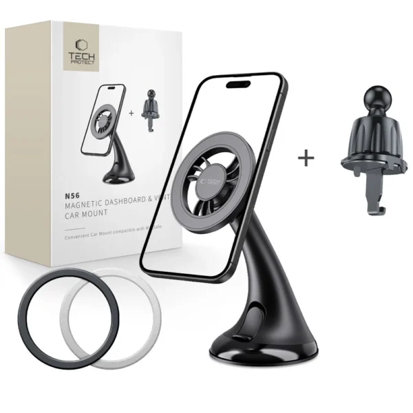 Tech-Protect N56 Car Holder for Dashboard, Windshield or Air Vent Mount - Blackeng