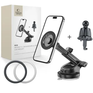 Tech-Protect N58 Magnetic MagSafe Car Holder for Cockpit, Windshield or Air Vent Mount - Blackeng