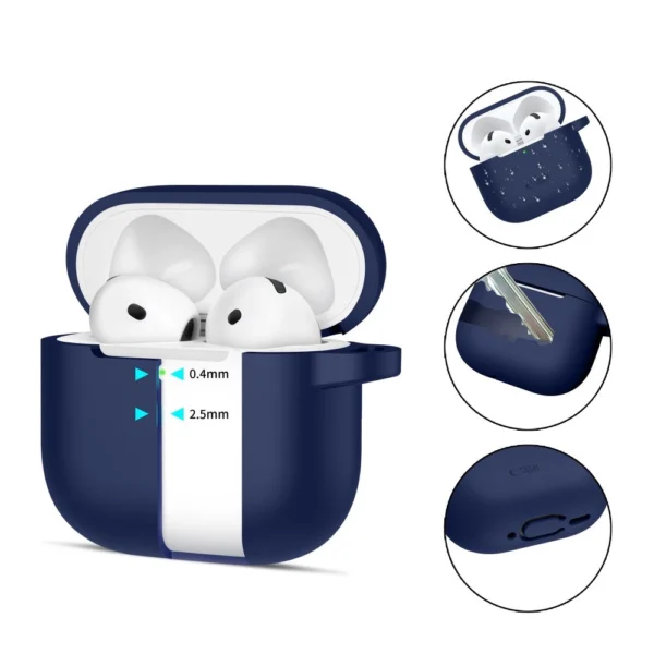 Tech-Protect Silicone Hook Case for AirPods 4 - Navy Blueeng