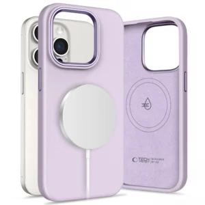 Tech-Protect Silicone Pure Magsafe iPhone 15 Pro Case - Purpleeng