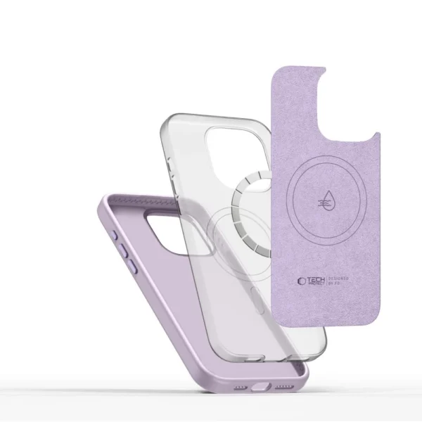 Tech-Protect Silicone Pure Magsafe iPhone 15 Pro Case - Purpleeng