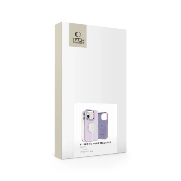 Tech-Protect Silicone Pure Magsafe iPhone 15 Pro Case - Purpleeng