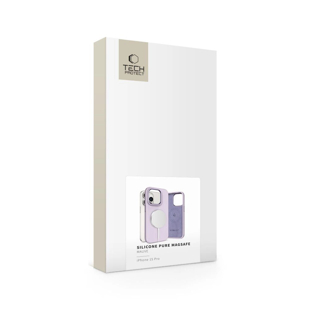 Tech-Protect Silicone Pure Magsafe iPhone 15 Pro Case - Purpleeng