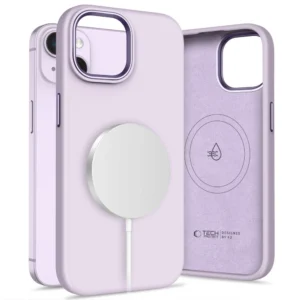 Tech-Protect Silicone Pure Magsafe iPhone 14 Case - Purpleeng