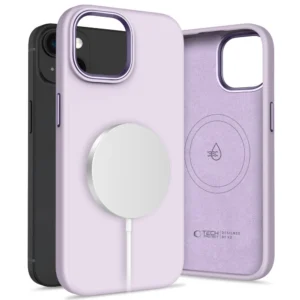 Tech-Protect Silicone Pure Magsafe iPhone 15 Case - Purpleeng