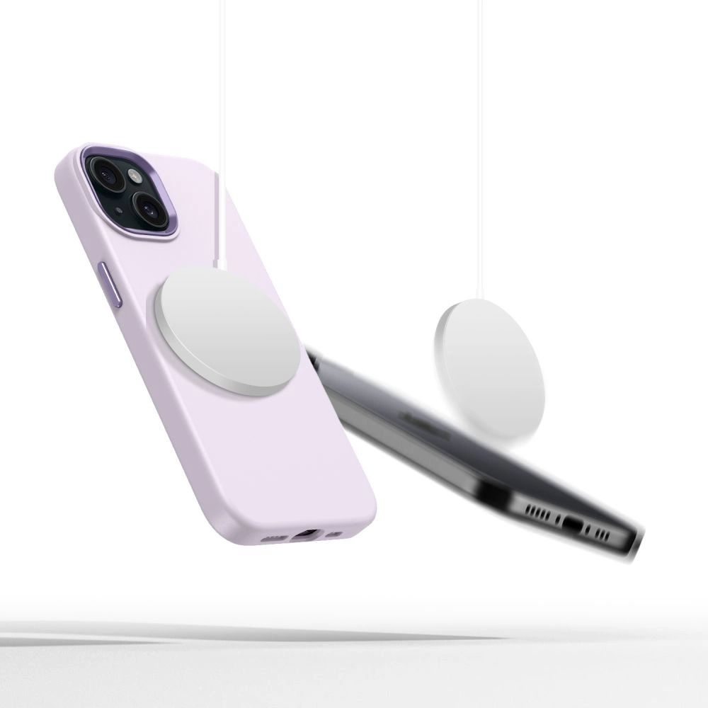 Tech-Protect Silicone Pure Magsafe iPhone 15 Case - Purpleeng