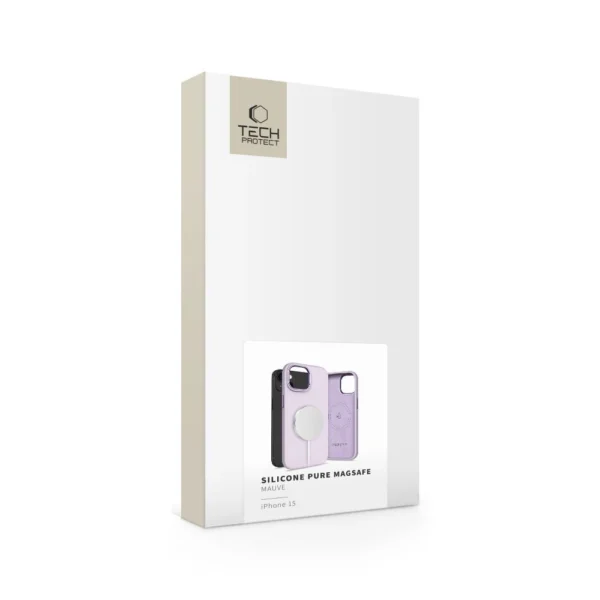 Tech-Protect Silicone Pure Magsafe iPhone 15 Case - Purpleeng