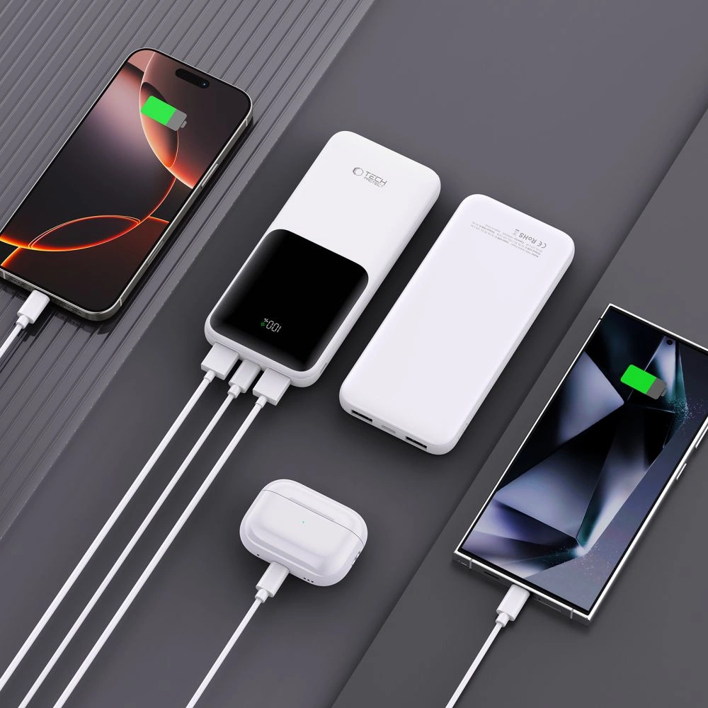 Powerbank Tech-Protect PB01 10000mAh 22.5W - whiteeng