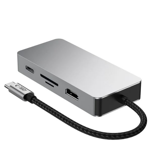 Tech-Protect HB05 HUB 9in1 USB-C + USB2.0 + USB3.0 + HDMI 4K 60HZ + SD / TF + PD100W + RJ45 adapter - grayeng