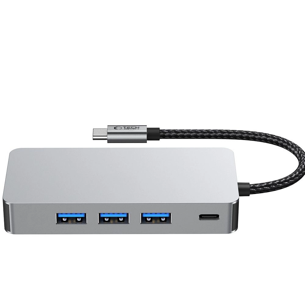 Tech-Protect HB05 HUB 9in1 USB-C + USB2.0 + USB3.0 + HDMI 4K 60HZ + SD / TF + PD100W + RJ45 adapter - grayeng
