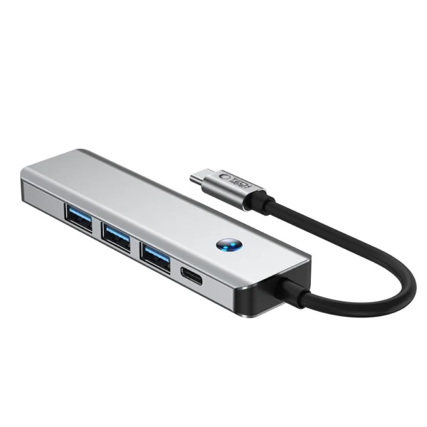 Tech-Protect HB01 HUB Adapter 5in1 USB-C + USB3.0 + HDMI 4K 60Hz + PD100W - grayeng