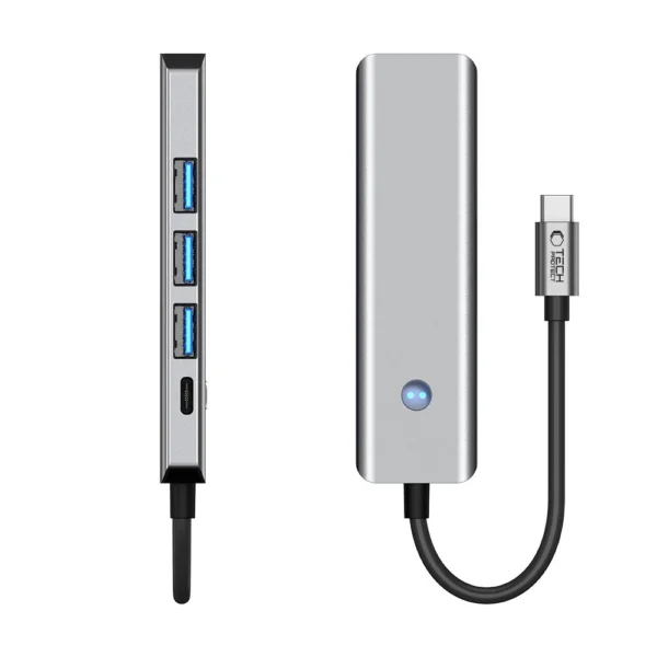Tech-Protect HB01 HUB Adapter 5in1 USB-C + USB3.0 + HDMI 4K 60Hz + PD100W - grayeng