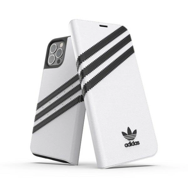 Adidas OR Booklet Case PU for iPhone 12 / 12 Pro 6.1" - white and blackeng