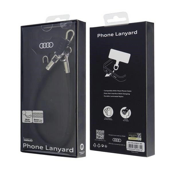 Audi Crossbody Lanyard Universal 28cm x 8mm - Blackeng