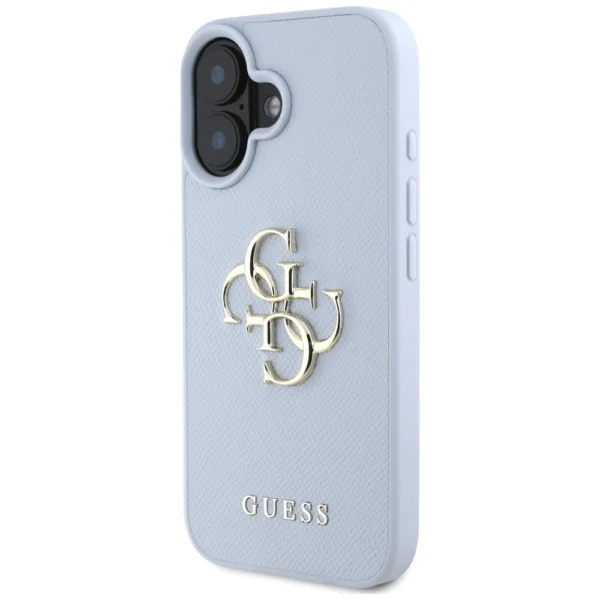 Guess Grained Big 4G Logo Small Classic Logo case for iPhone 16 - blueeng