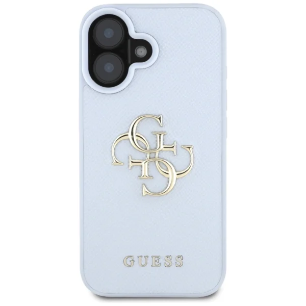 Guess Grained Big 4G Logo Small Classic Logo case for iPhone 16 - blueeng