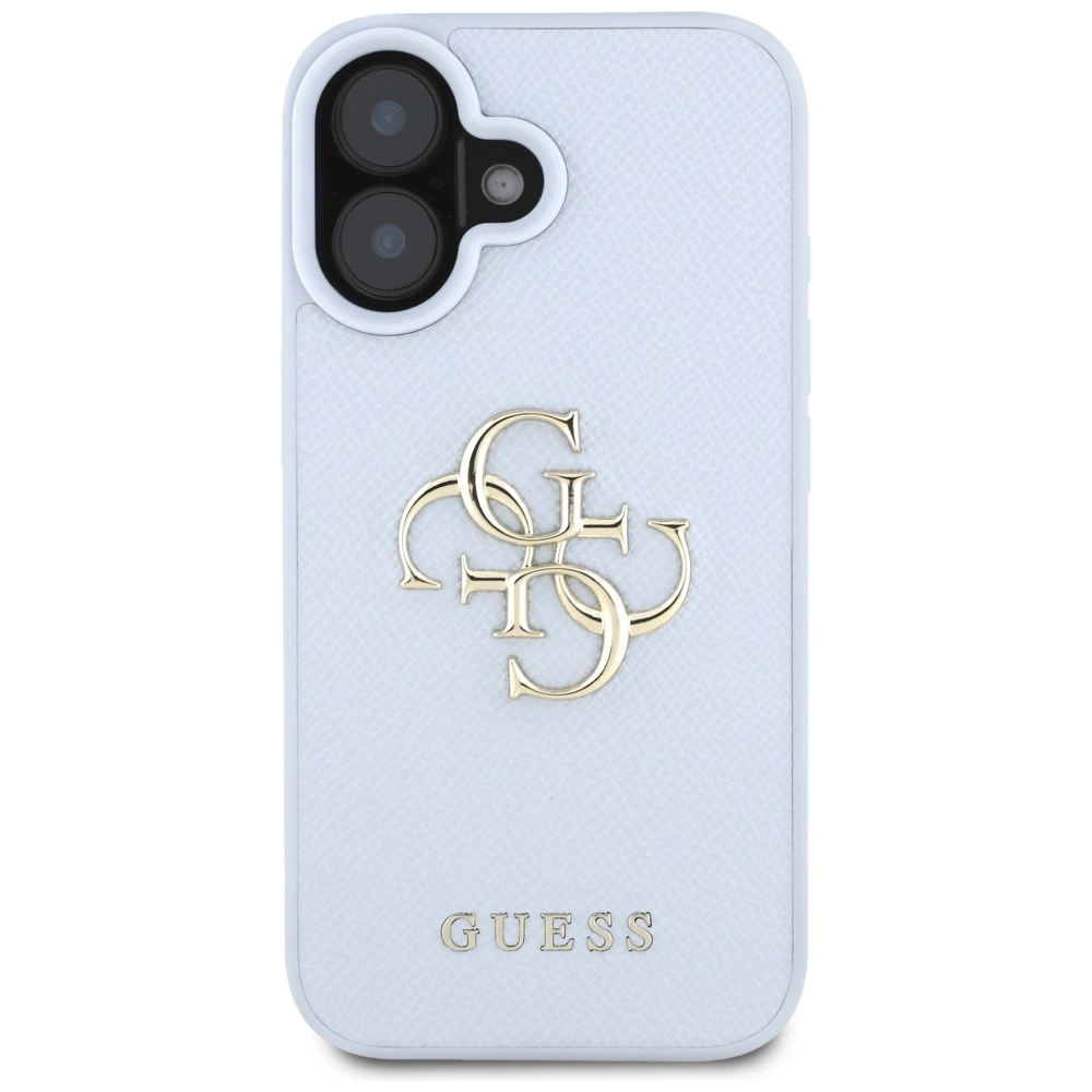 Guess Grained Big 4G Logo Small Classic Logo case for iPhone 16 - blueeng