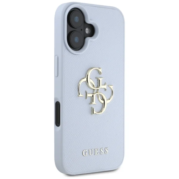 Guess Grained Big 4G Logo Small Classic Logo case for iPhone 16 - blueeng