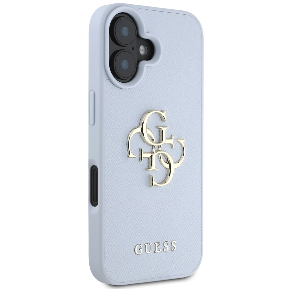 Guess Grained Big 4G Logo Small Classic Logo case for iPhone 16 - blueeng