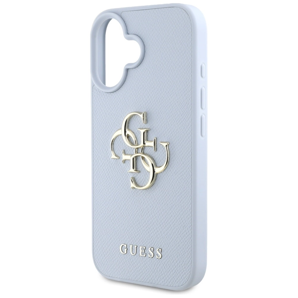 Guess Grained Big 4G Logo Small Classic Logo case for iPhone 16 - blueeng