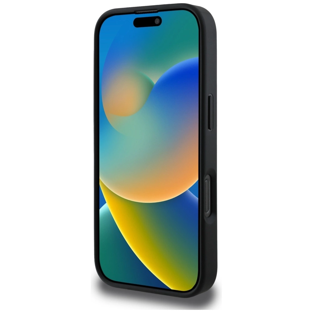 Guess Grained Big 4G Logo Small Classic Logo Case for iPhone 16 Pro Max - Blackeng