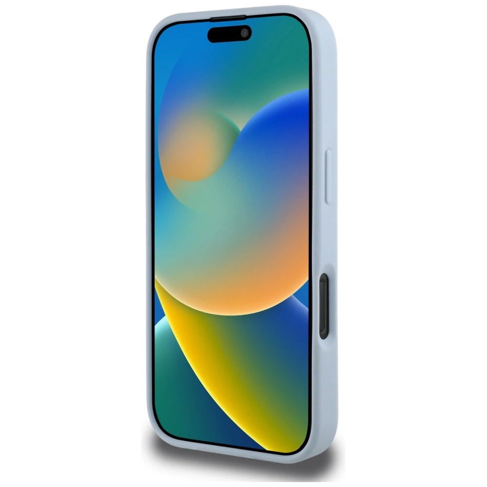 Guess Grained Big 4G Logo Small Classic Logo case for iPhone 16 Pro Max - blueeng