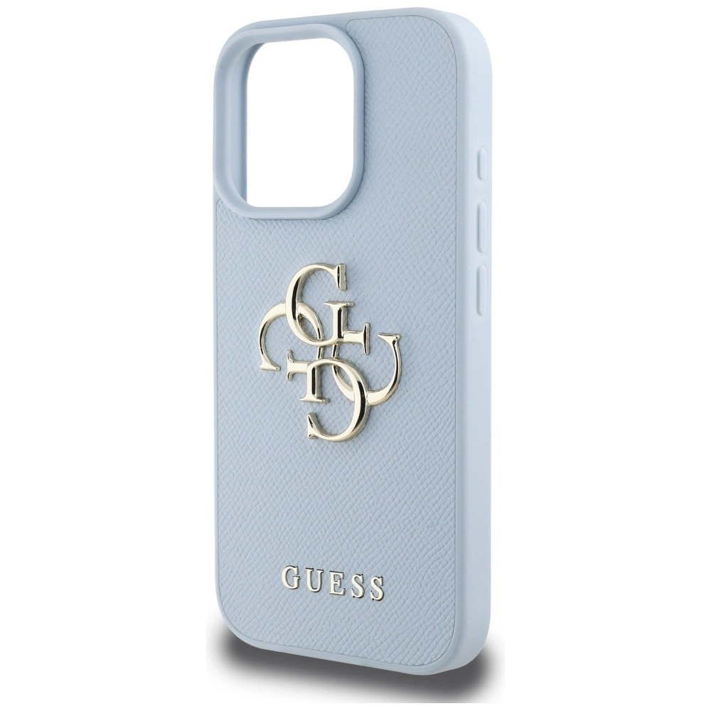 Guess Grained Big 4G Logo Small Classic Logo case for iPhone 16 Pro Max - blueeng