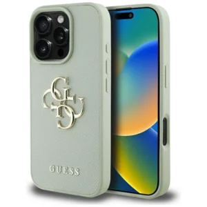 Guess Grained Big 4G Logo Small Classic Logo case for iPhone 16 Pro - greeneng