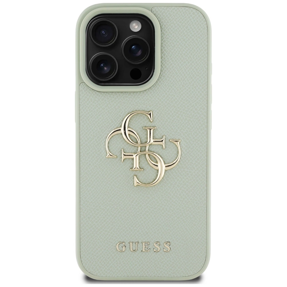 Guess Grained Big 4G Logo Small Classic Logo case for iPhone 16 Pro - greeneng