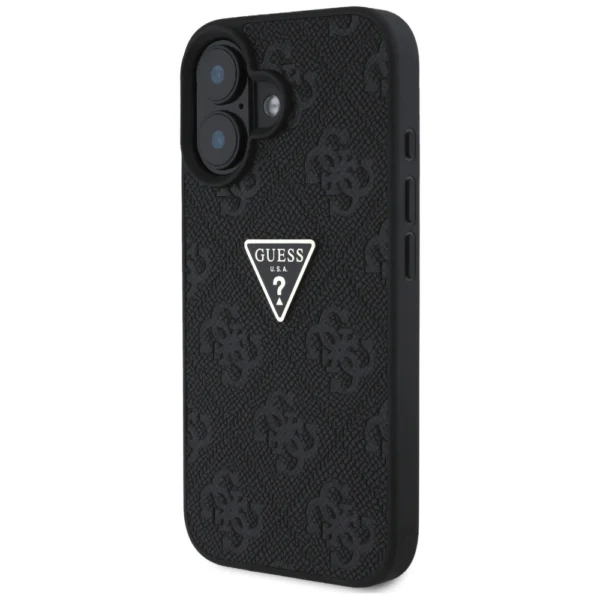 Guess Hot Stamp 4G Pattern Triangle Metal Logo case for iPhone 16 - blackeng