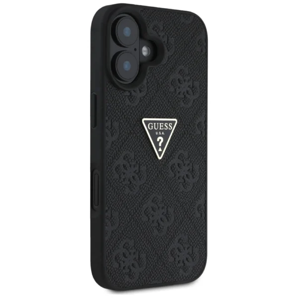 Guess Hot Stamp 4G Pattern Triangle Metal Logo case for iPhone 16 - blackeng