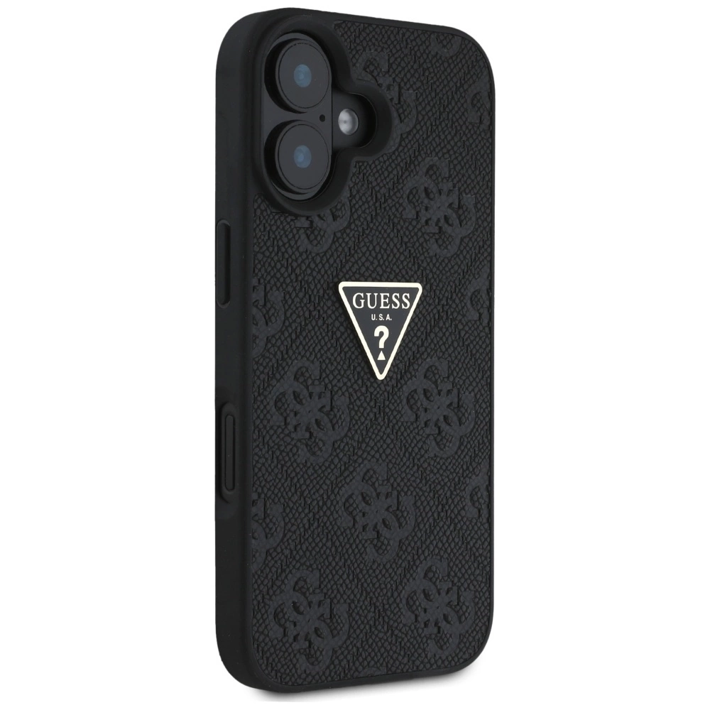 Guess Hot Stamp 4G Pattern Triangle Metal Logo case for iPhone 16 - blackeng