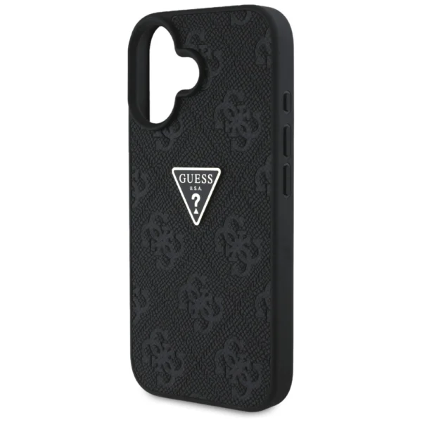 Guess Hot Stamp 4G Pattern Triangle Metal Logo case for iPhone 16 - blackeng