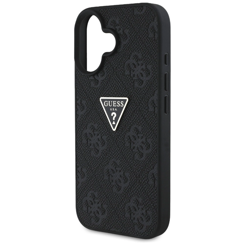 Guess Hot Stamp 4G Pattern Triangle Metal Logo case for iPhone 16 - blackeng