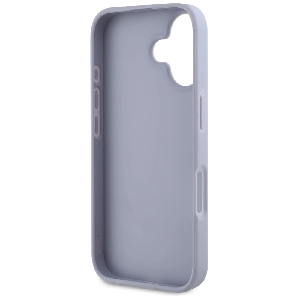 Guess Hot Stamp 4G Pattern Triangle Metal Logo iPhone 16 Case - Purpleeng