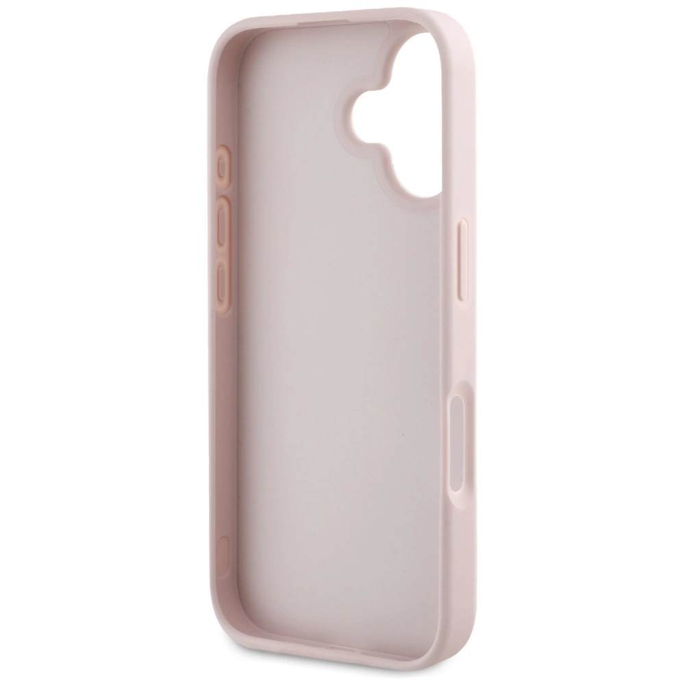 Guess Hot Stamp 4G Pattern Triangle Metal Logo iPhone 16 Case - Pinkeng