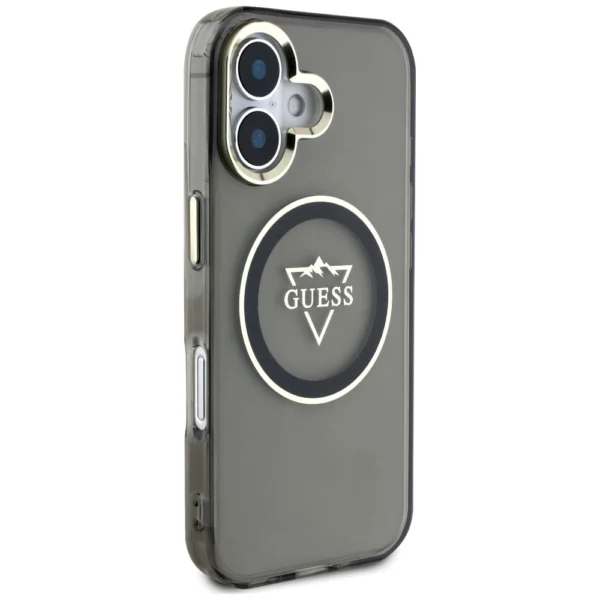 Guess IML Metal Mountain Logo MagSafe case for iPhone 16 - blackeng