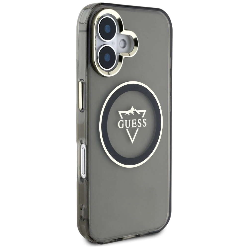 Guess IML Metal Mountain Logo MagSafe case for iPhone 16 - blackeng