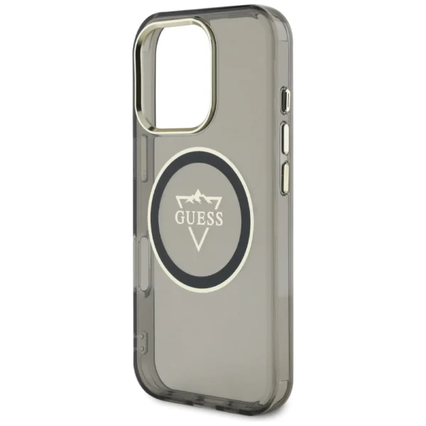 Guess IML Metal Mountain Logo MagSafe iPhone 16 Pro Case - Blackeng