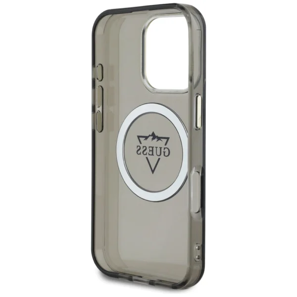 Guess IML Metal Mountain Logo MagSafe iPhone 16 Pro Case - Blackeng