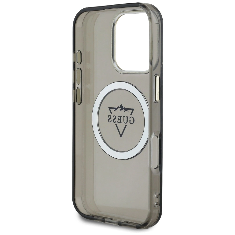 Guess IML Metal Mountain Logo MagSafe iPhone 16 Pro Case - Blackeng