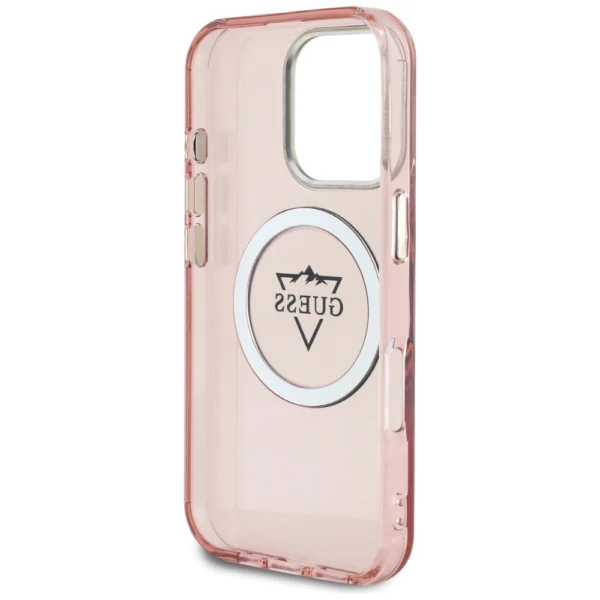 Guess IML Metal Mountain Logo MagSafe iPhone 16 Pro Max Case - Pinkeng