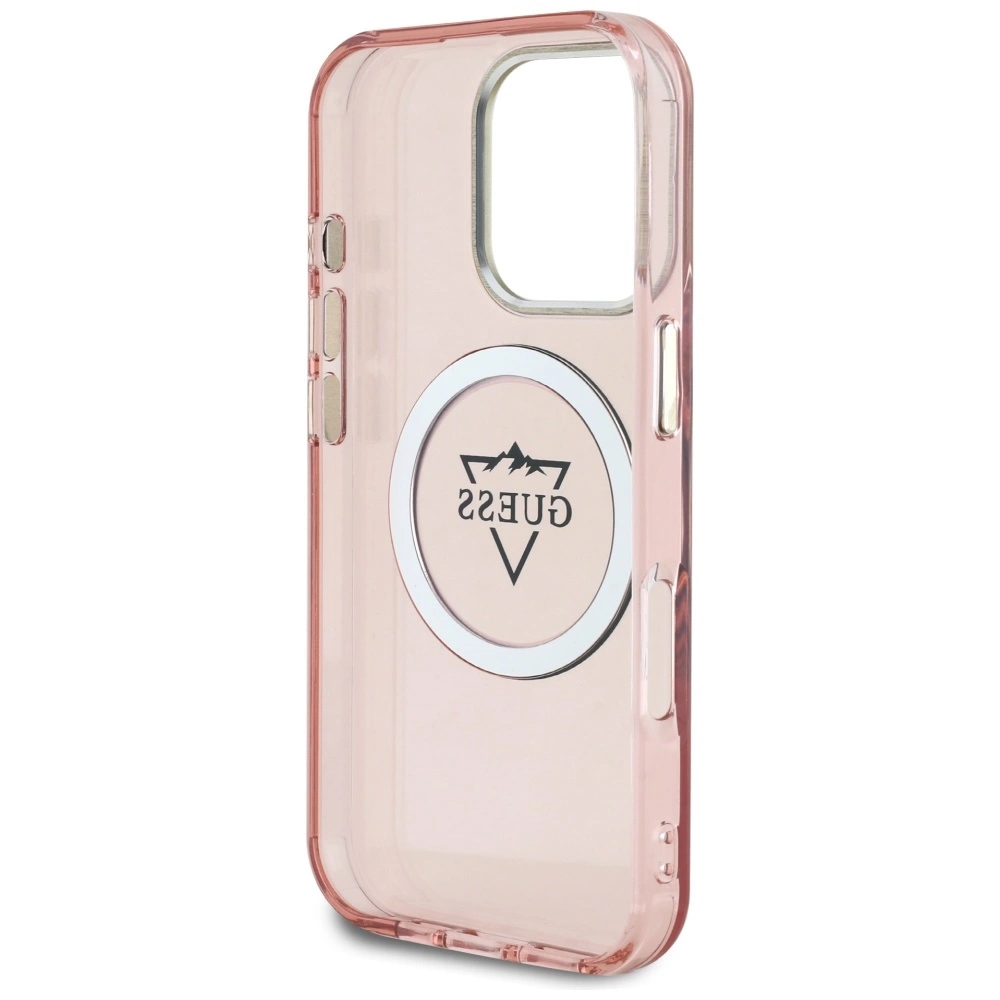 Guess IML Metal Mountain Logo MagSafe iPhone 16 Pro Max Case - Pinkeng