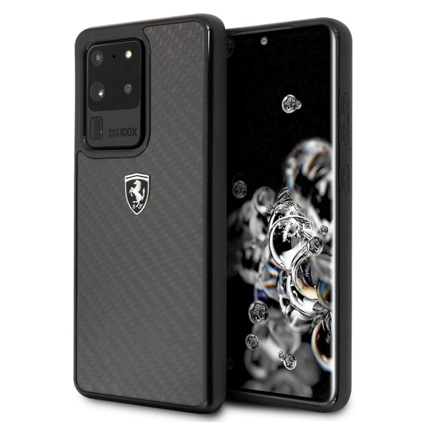 Ferrari Carbon Heritage Case for Samsung Galaxy S20 Ultra - Blackeng