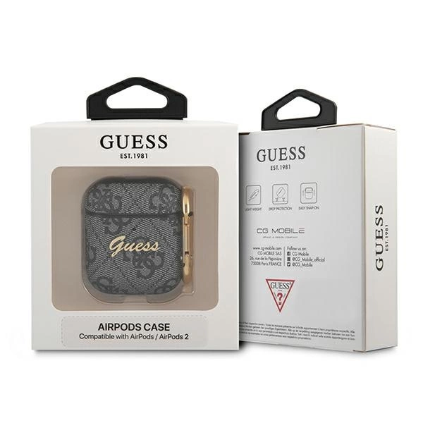Guess 4G Script Metal Collection case for AirPods 1 / 2 - grayeng