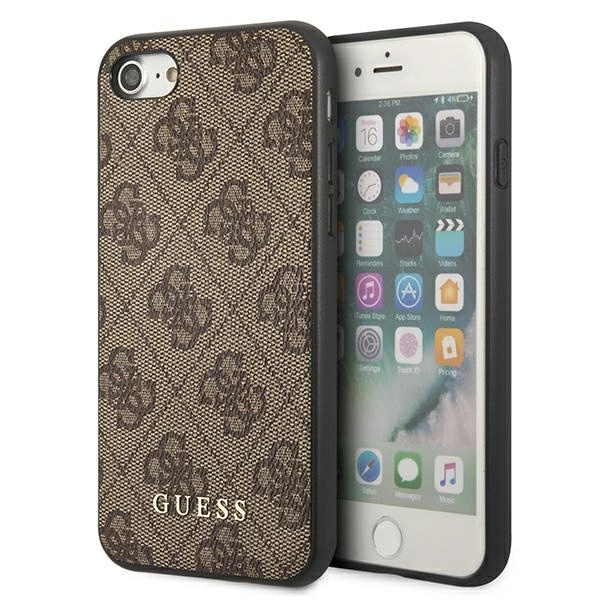 Guess 4G Metal Gold Logo Case for iPhone SE 2022 / 2020 / 7 / 8 - Browneng