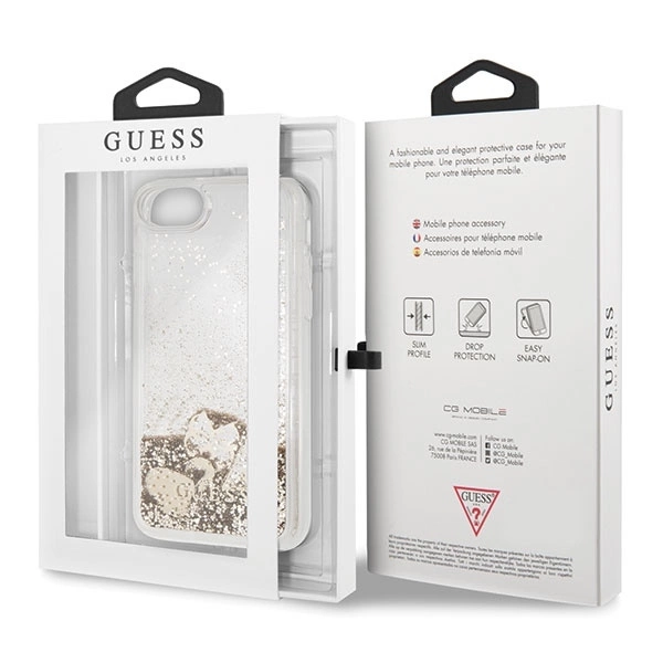 Guess Glitter Hearts Case for iPhone 7 / 8 / SE 2020 / SE 2022 - Goldeng