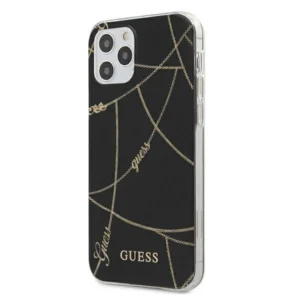 Guess Gold Chain Collection iPhone 12 Pro Max 6.7" Case - Blackeng