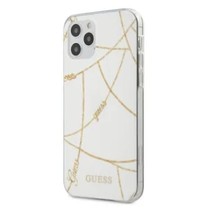 Guess Gold Chain Collection iPhone 12 Pro Max 6.7" Case - Whiteeng