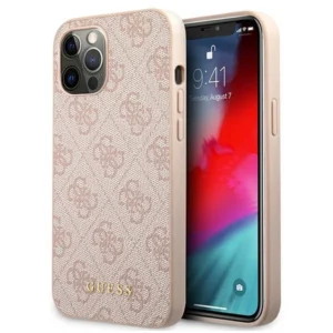 Guess 4G Metal Gold Logo Case for iPhone 12 / 12 Pro 6.1" - Pinkeng